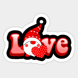 Gnomes Hearts Valentines Design Sticker